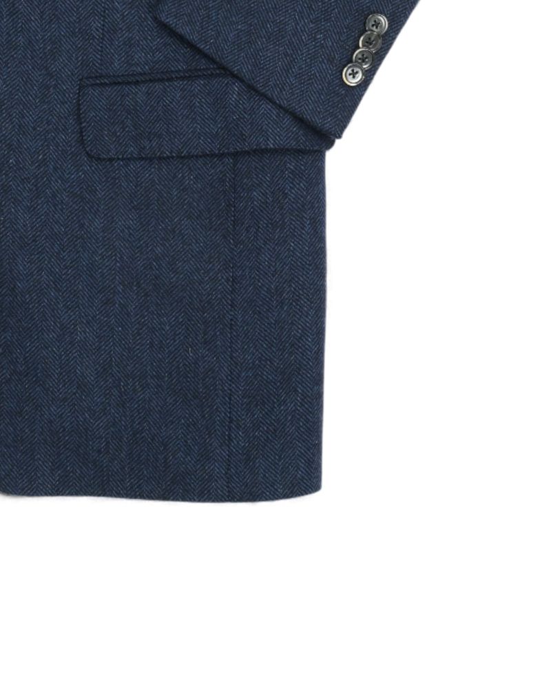 Navy  & Dark Blue Herringbone Sports Jacket