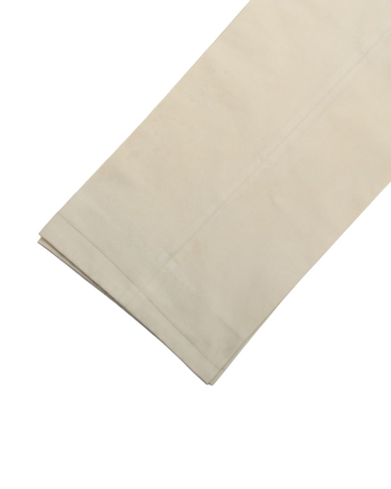 Cream Twill High-Rise Pleated Trousers