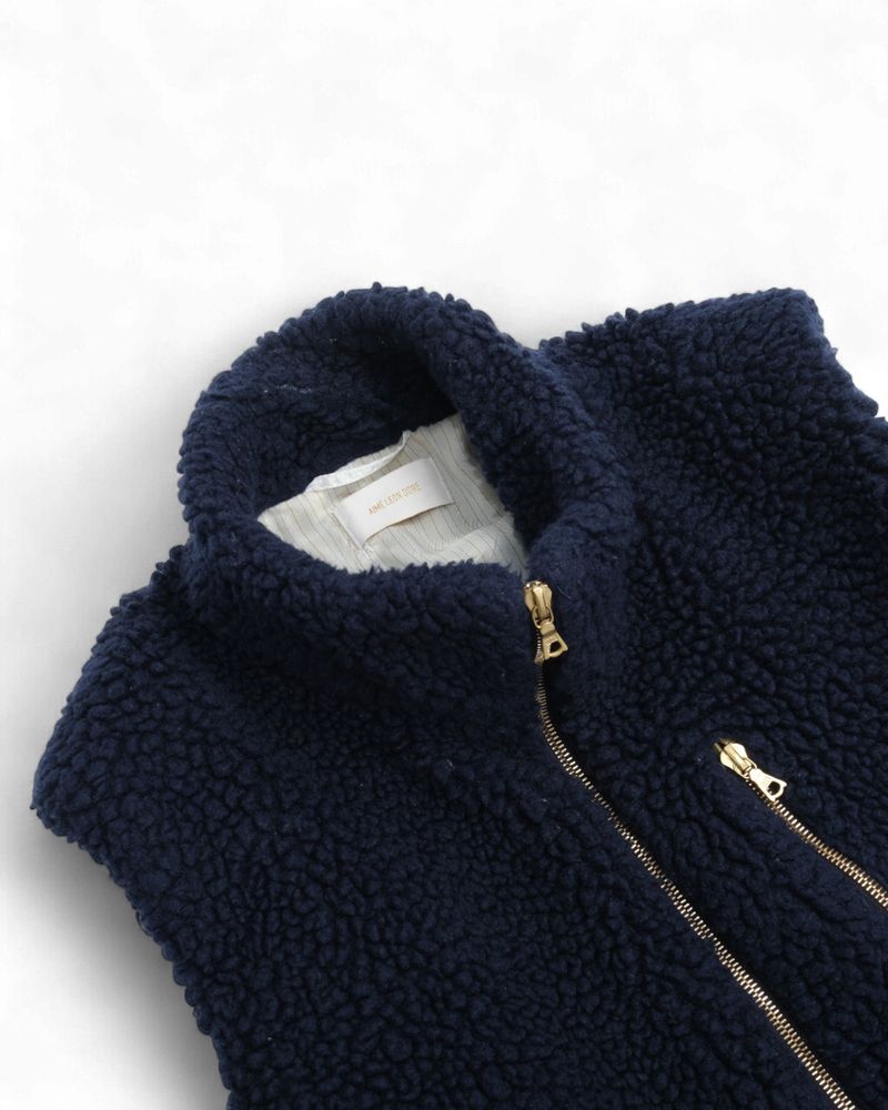 Navy Teddy Vest (Made in NY, USA)
