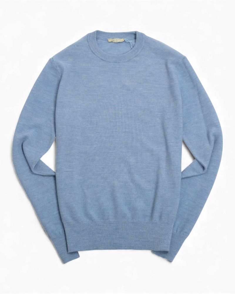 Ice Blue Extrafine Merino Crewneck