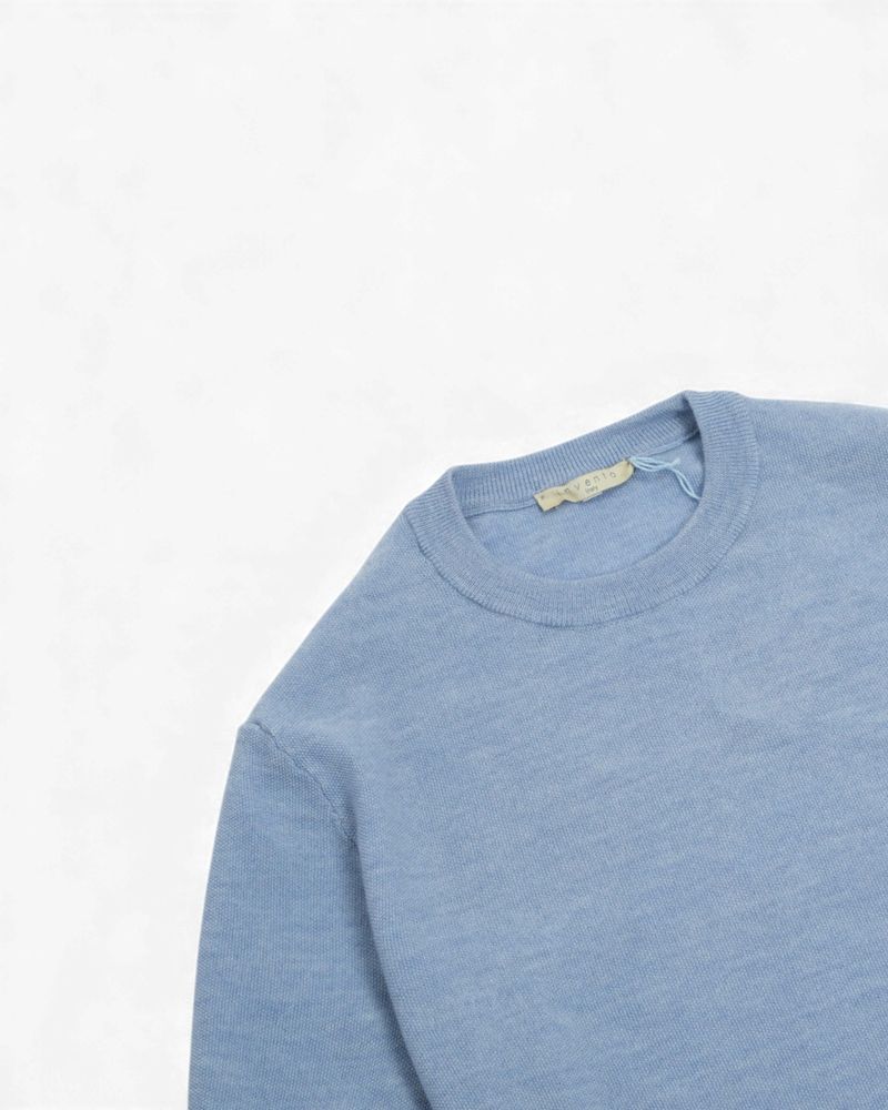 Ice Blue Extrafine Merino Crewneck