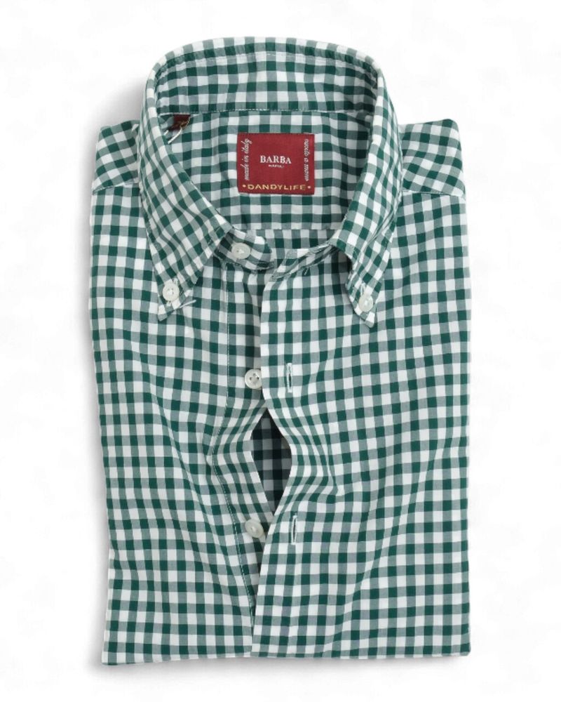 Green/White Check Poplin BD. Shirt