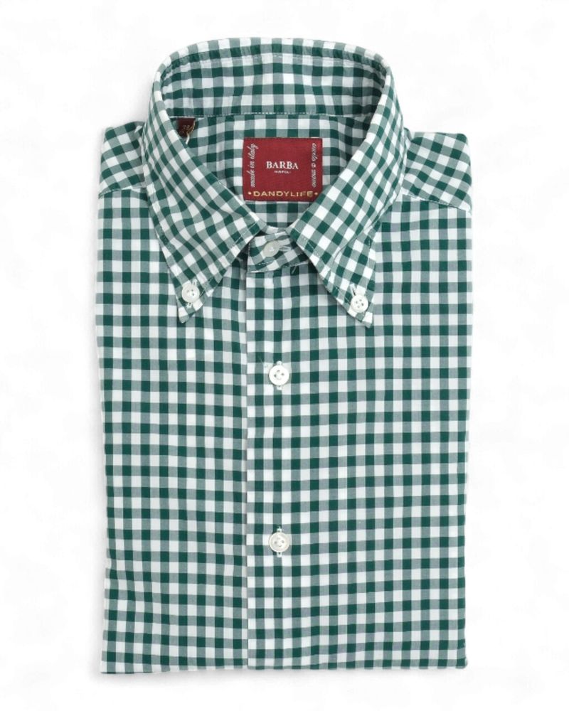 Green/White Check Poplin BD. Shirt