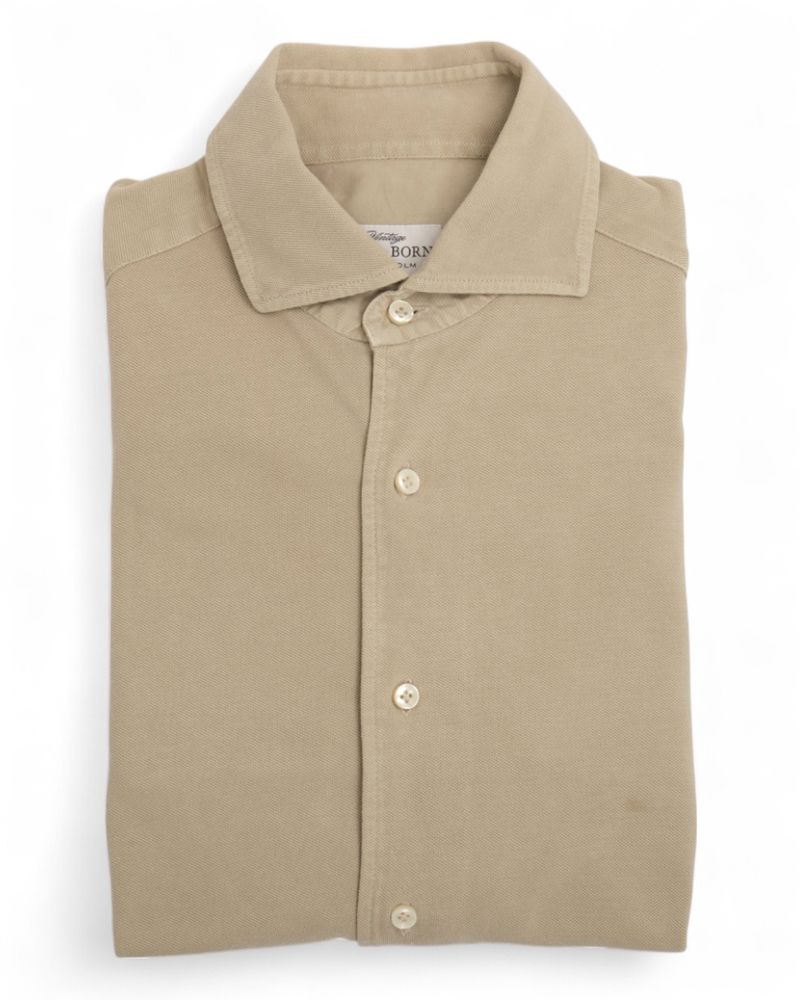 Sand Long Sleeve Pique Polo
