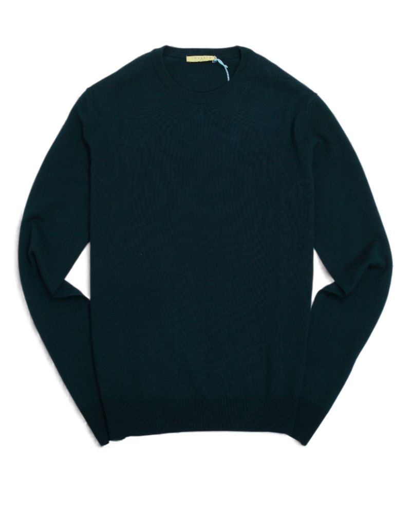 Dark Green Merino Crewneck Sweater