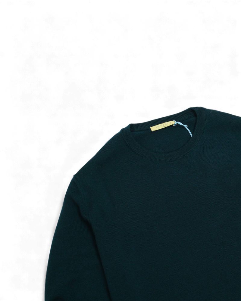 Dark Green Merino Crewneck Sweater
