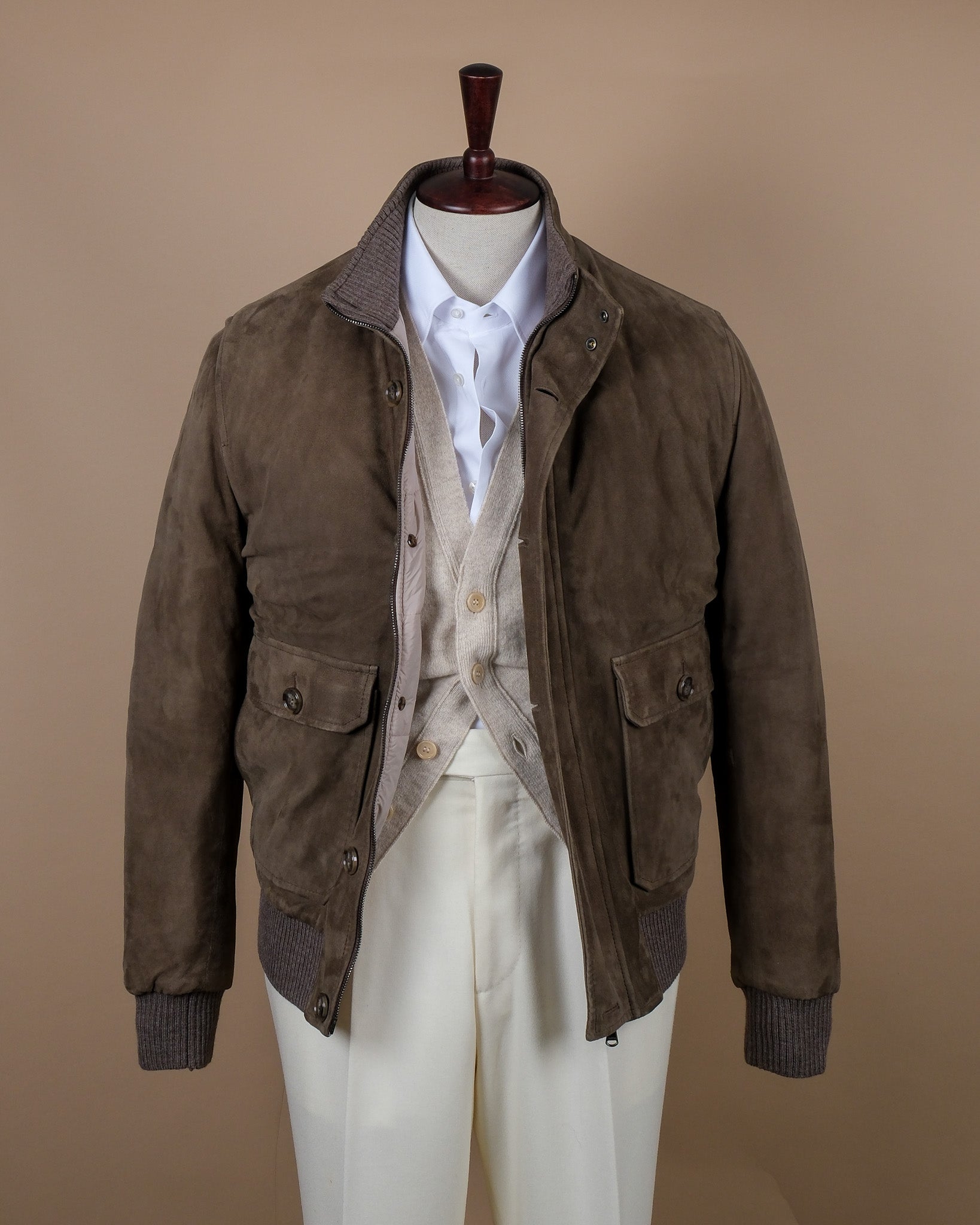 Umber Suede Flight Jacket