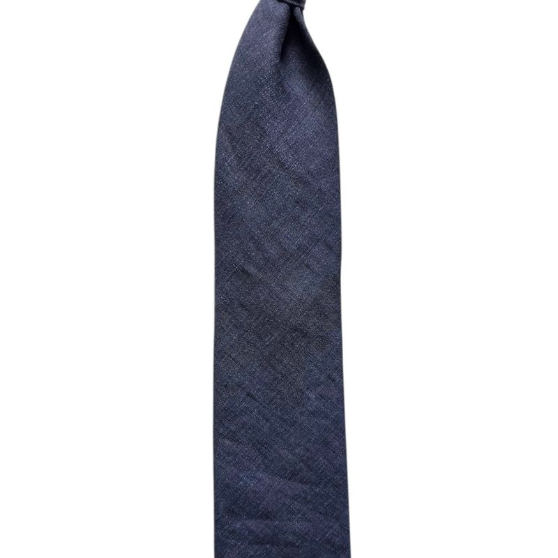 Matte Inc-Blue 3 Fold Linen Tie