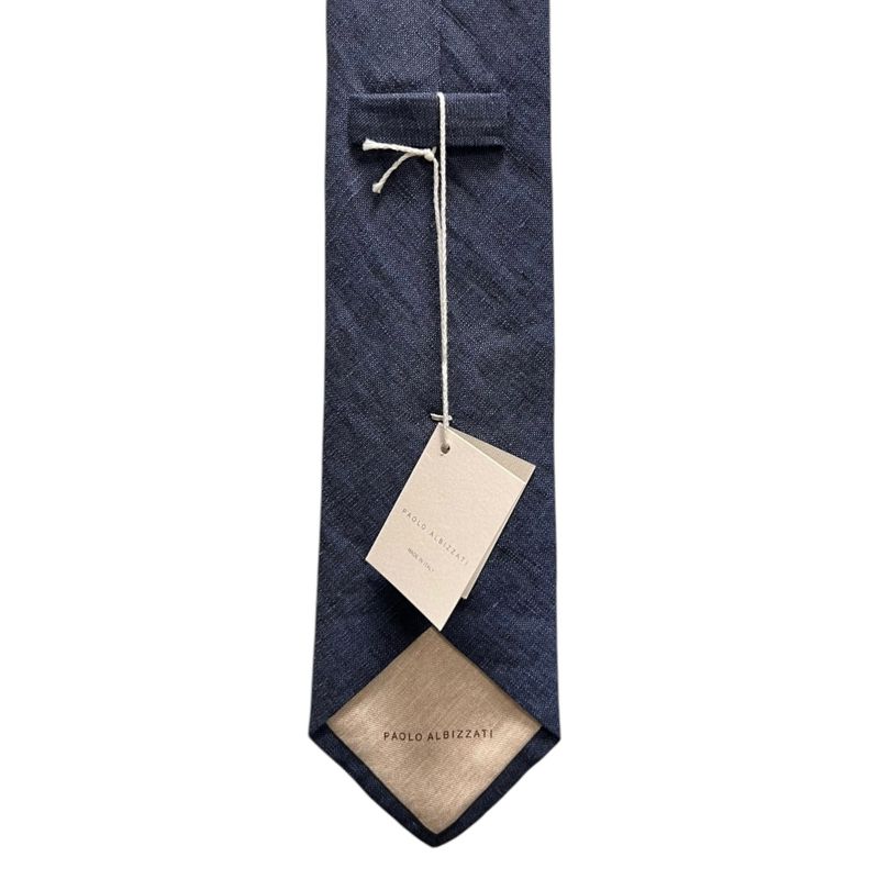 Matte Inc-Blue 3 Fold Linen Tie