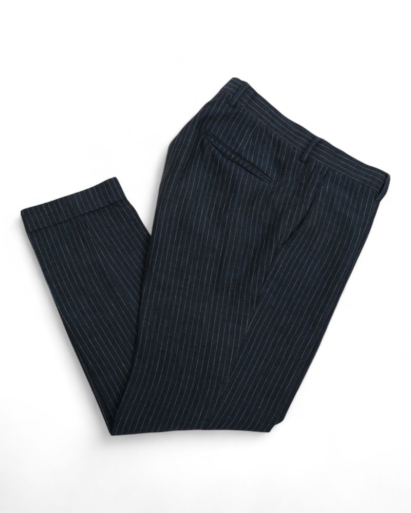Midnight Blue Pinstripe Wool Suit