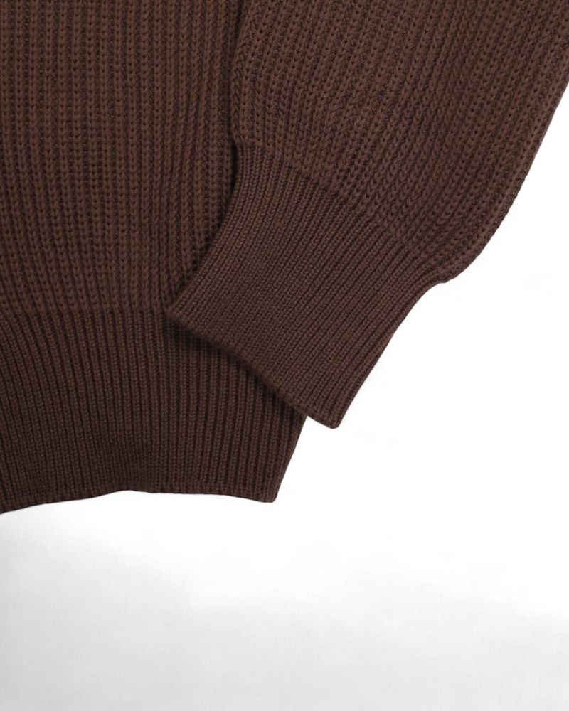 Dark Brown Ribbed Raglan Shawl Cardigan