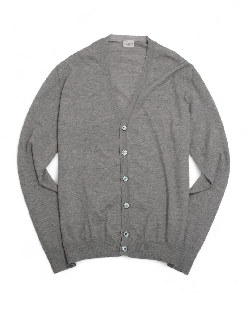 Grey Virgin Wool Cardigan