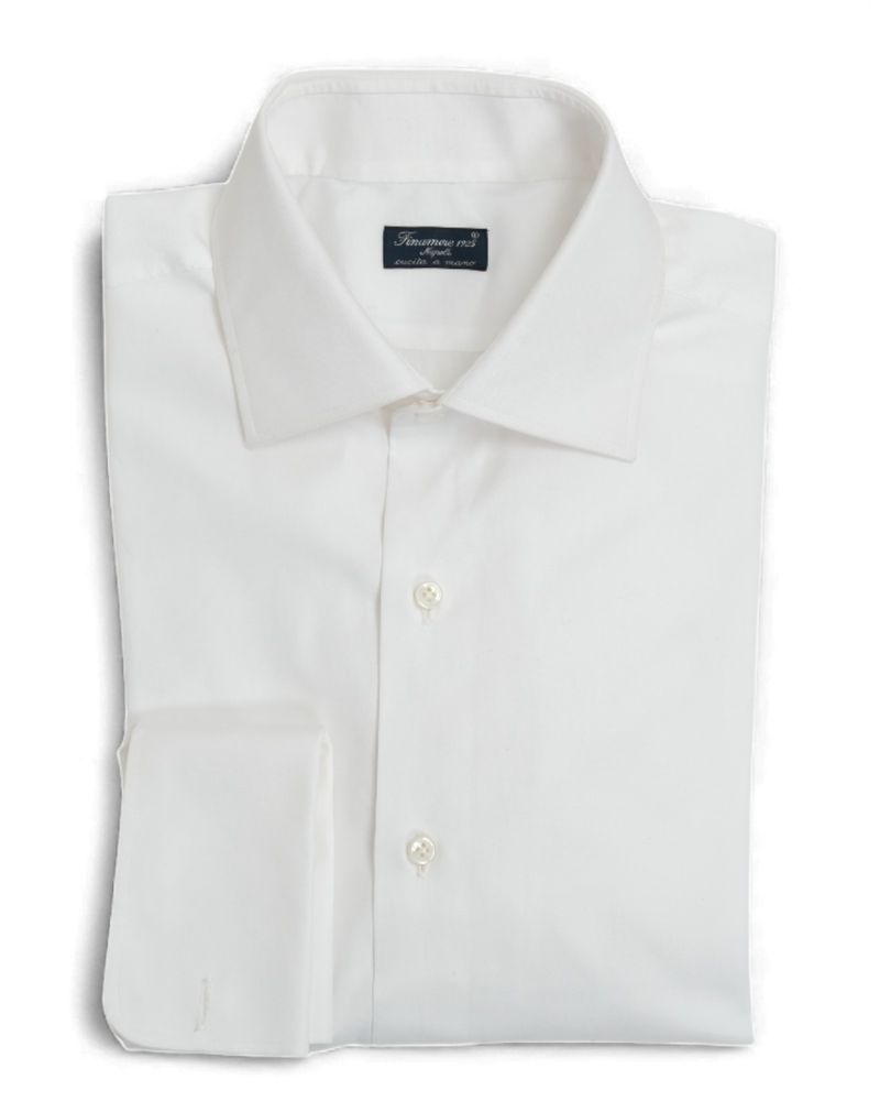 White Poplin French Cuffed Shirt