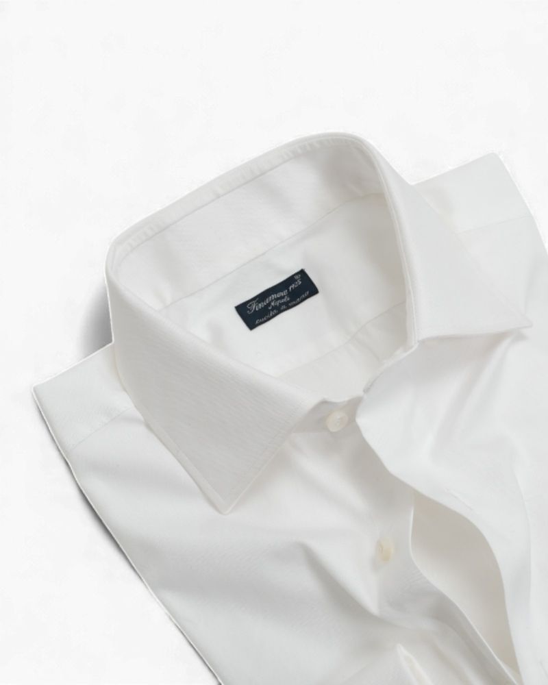 White Poplin French Cuffed Shirt