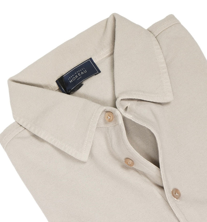 Sand Long Sleeve Pique Polo