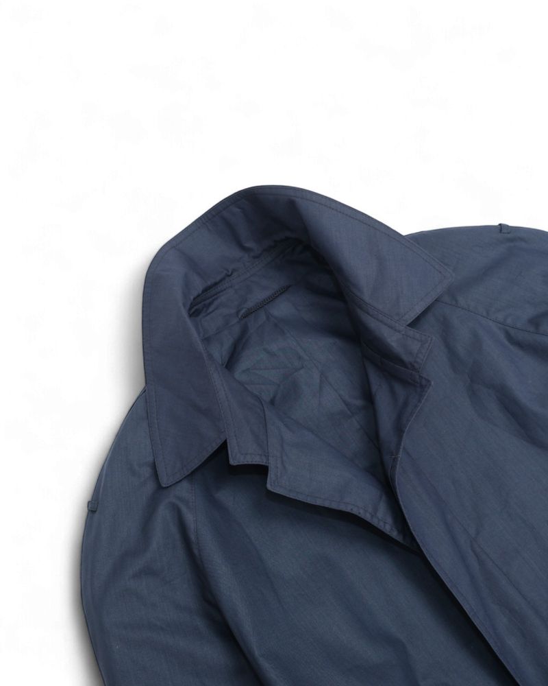 Navy Cotton Blend Raglan Coat