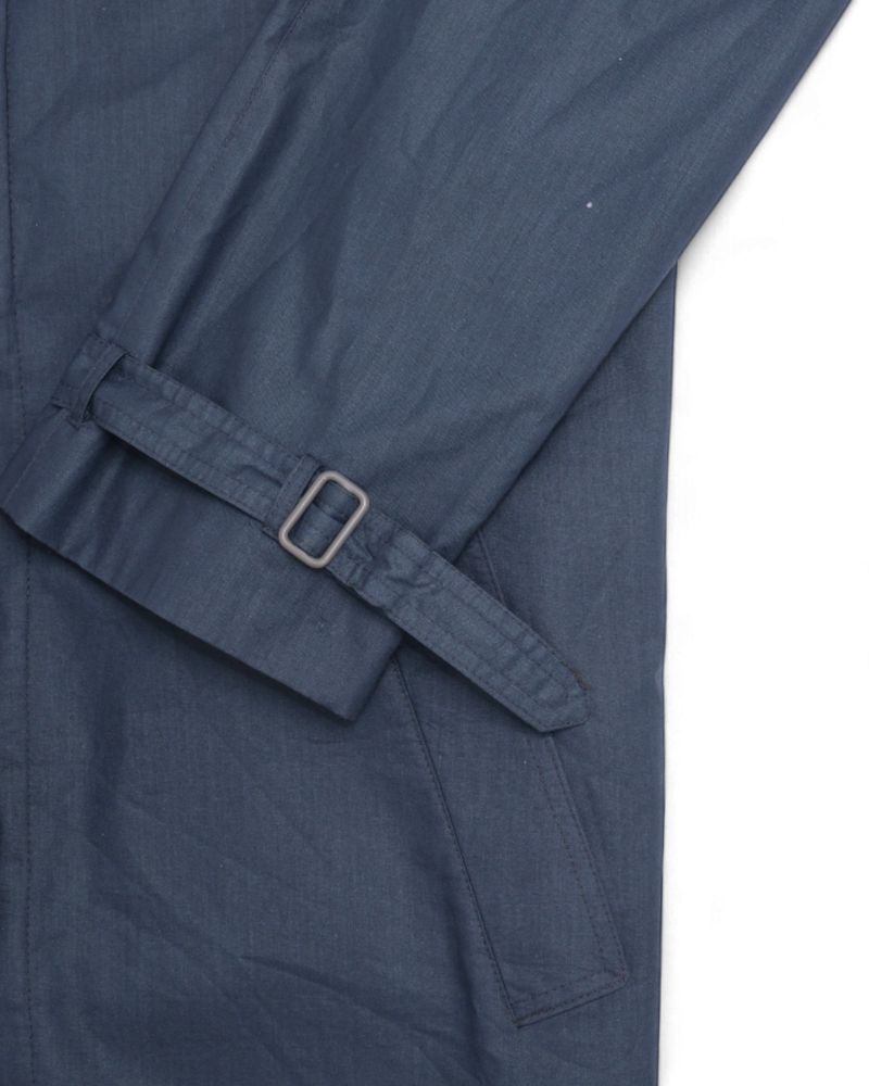 Navy Cotton Blend Raglan Coat