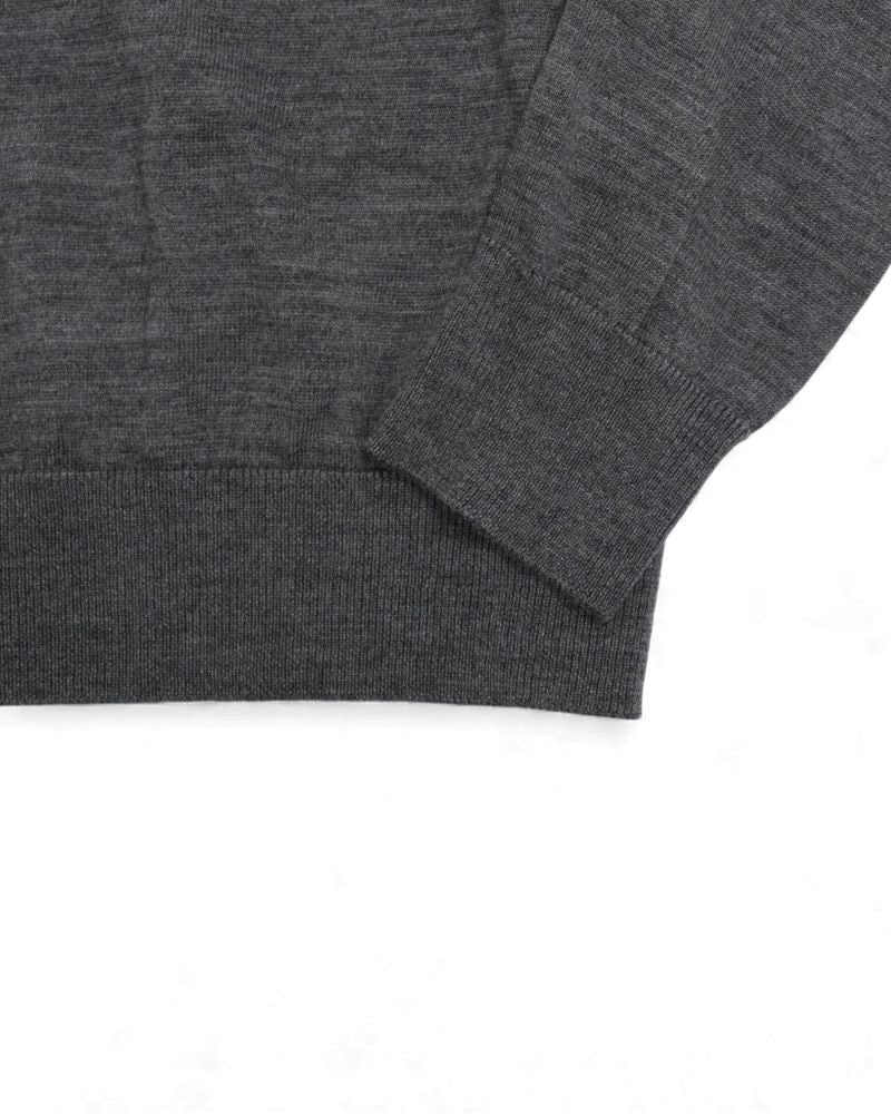 Dark Grey Extrafine Merino Half Zip Knitwear