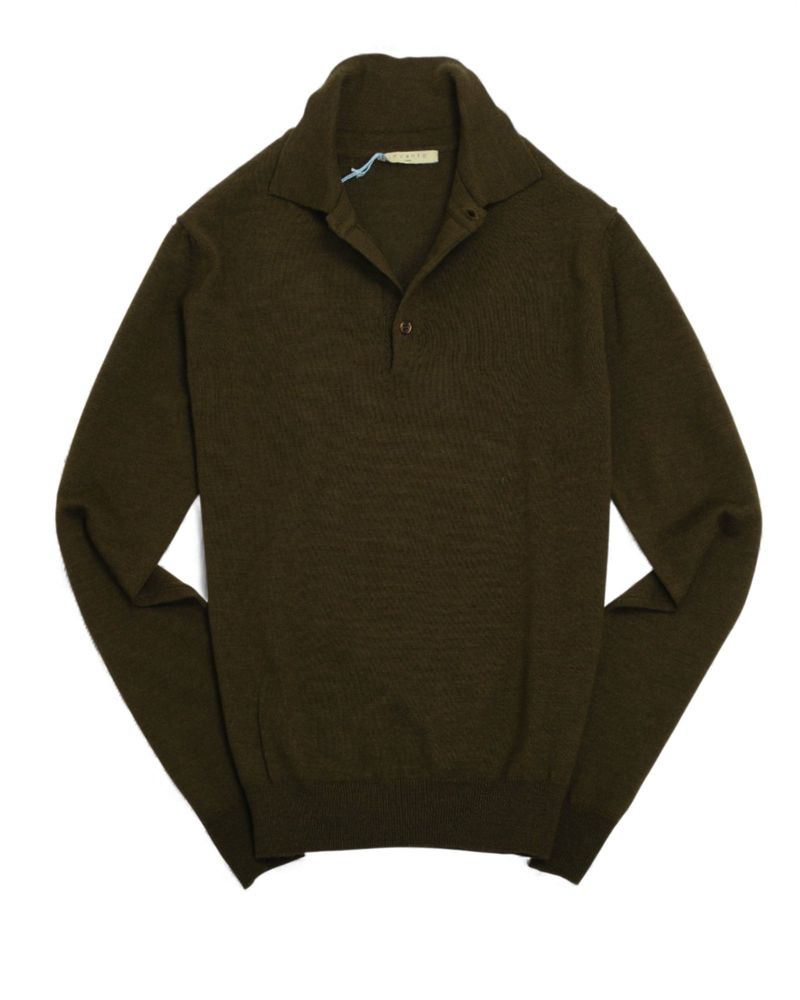 Dark Green 12 Gauge Merino Polo