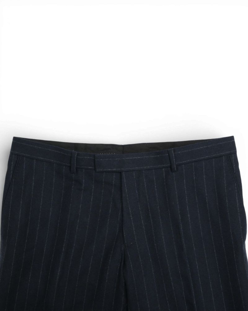 Navy Chalk Stripe DB. Flannel Suit