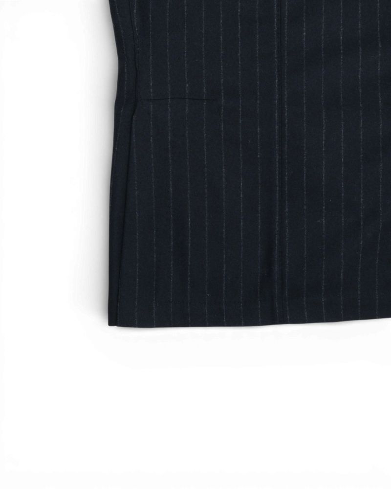 Navy Chalk Stripe DB. Flannel Suit