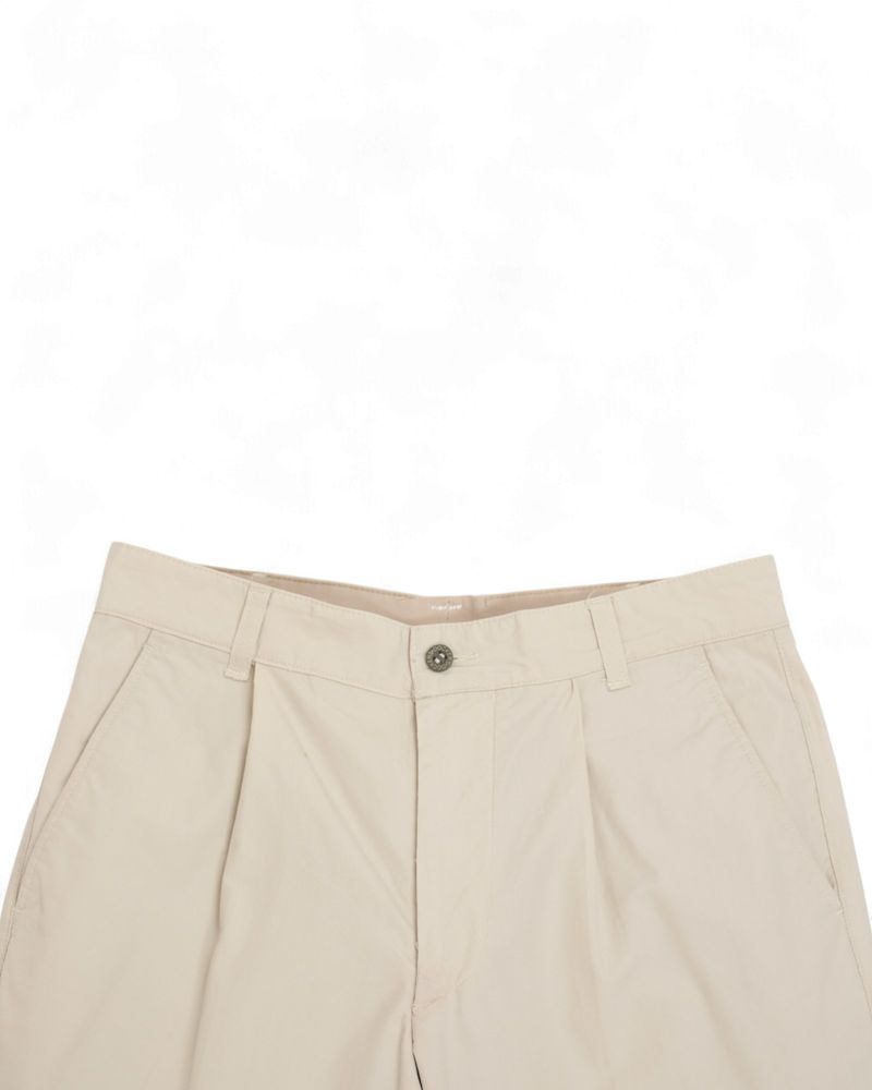 Off-White High-Rise Pleated Cotton Trousers