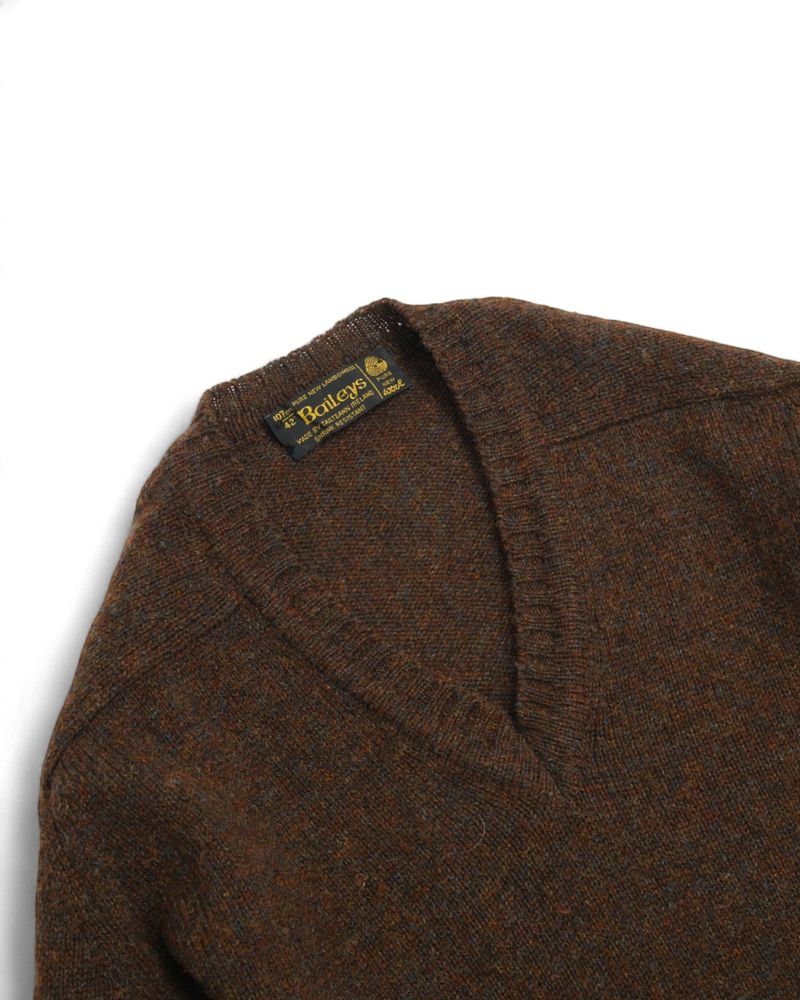 Chocolate Lambswool V-Neck Sweater