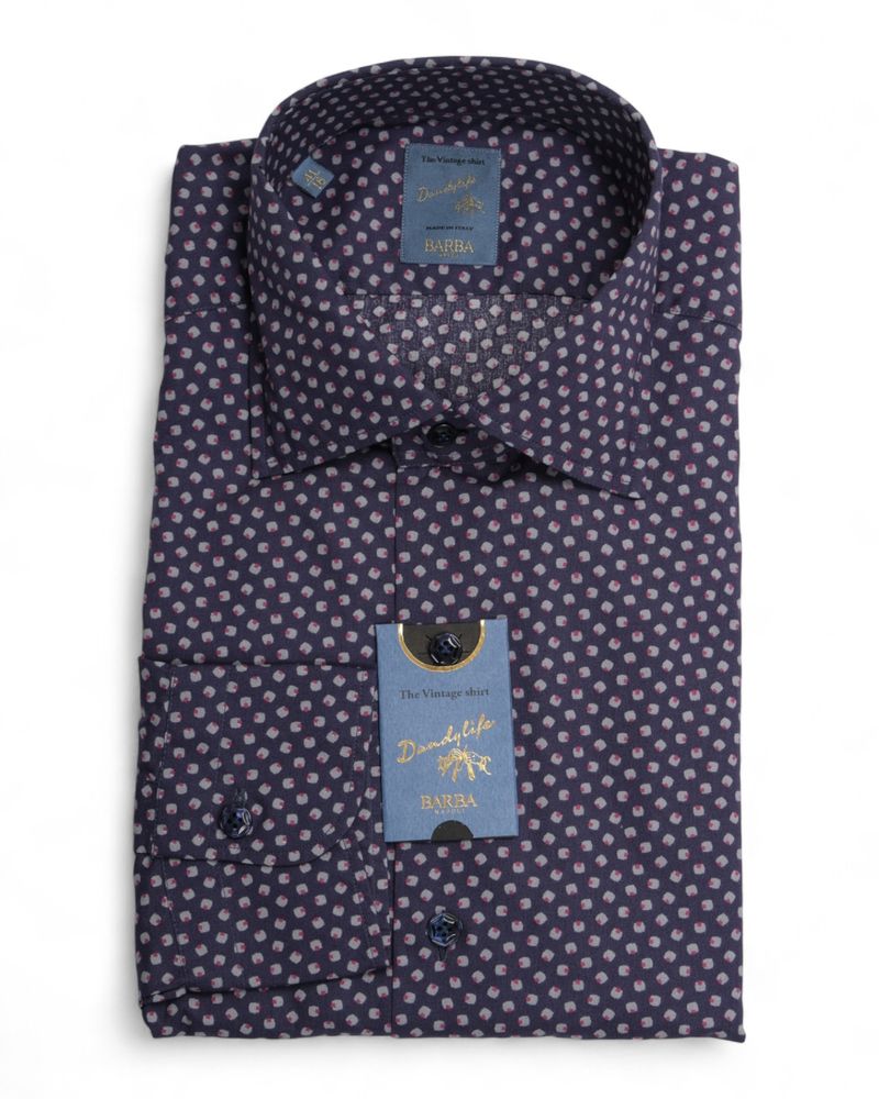 Dark Blue Holiday Poplin Shirt