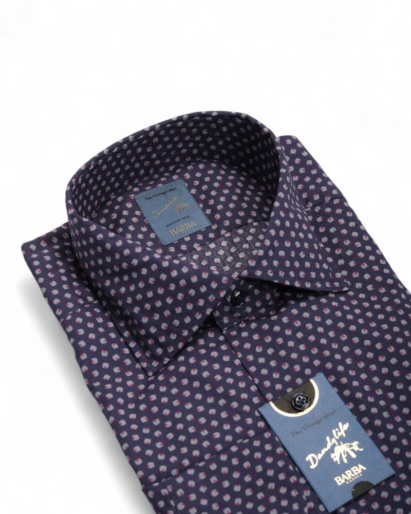 Dark Blue Holiday Poplin Shirt