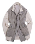Steel Blue Suede Flight Jacket