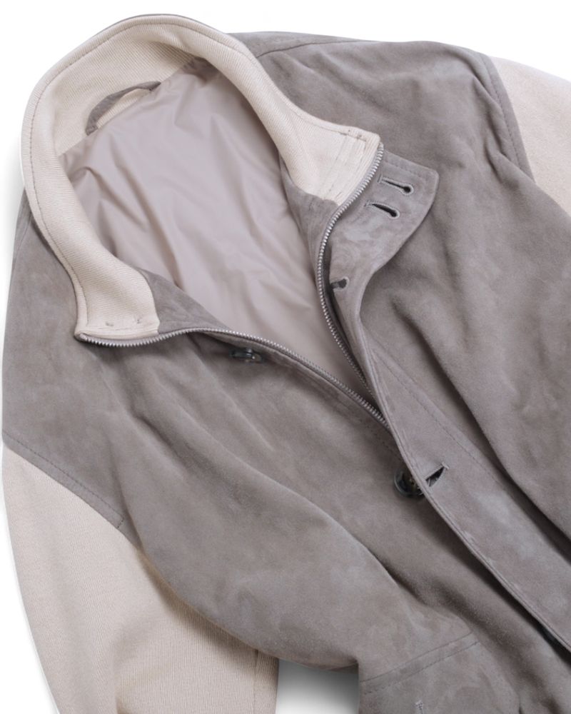 Steel Blue Suede Flight Jacket