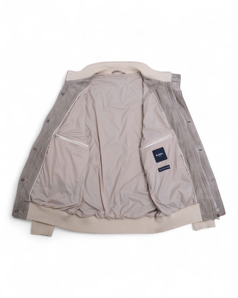 Steel Blue Suede Flight Jacket