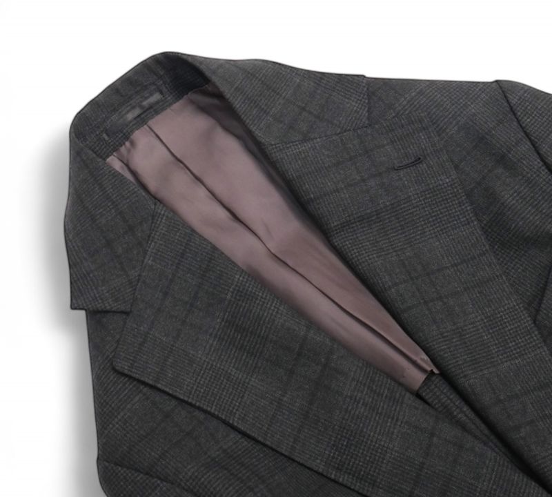 Dark Grey Glen Checked Super 130's Wool Suit