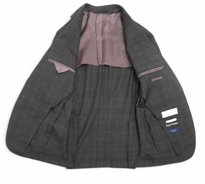 Dark Grey Glen Checked Super 130's Wool Suit