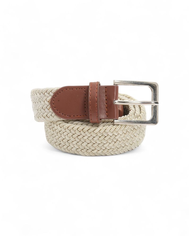 Light Beige Braided Belt