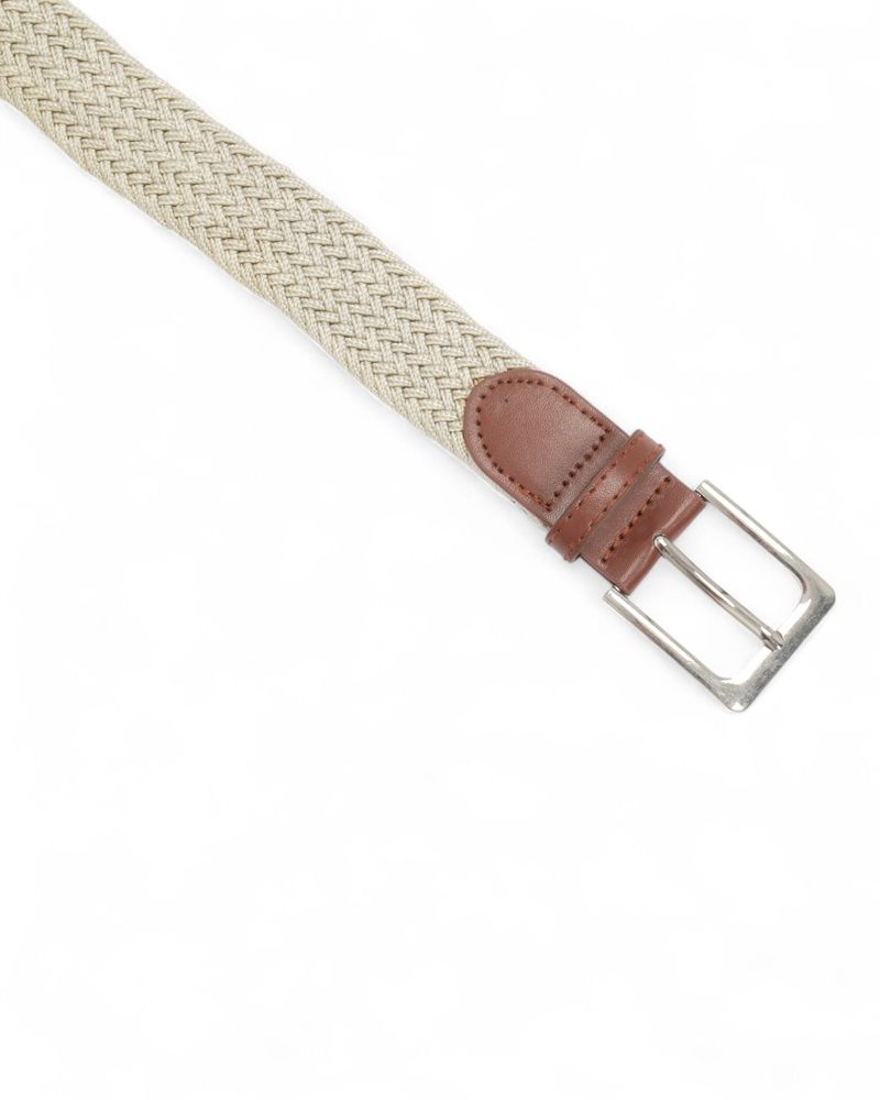 Light Beige Braided Belt