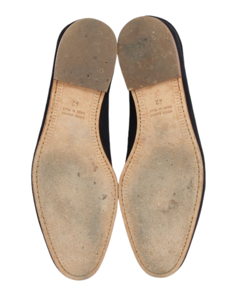Navy Suede Unlined Loafers