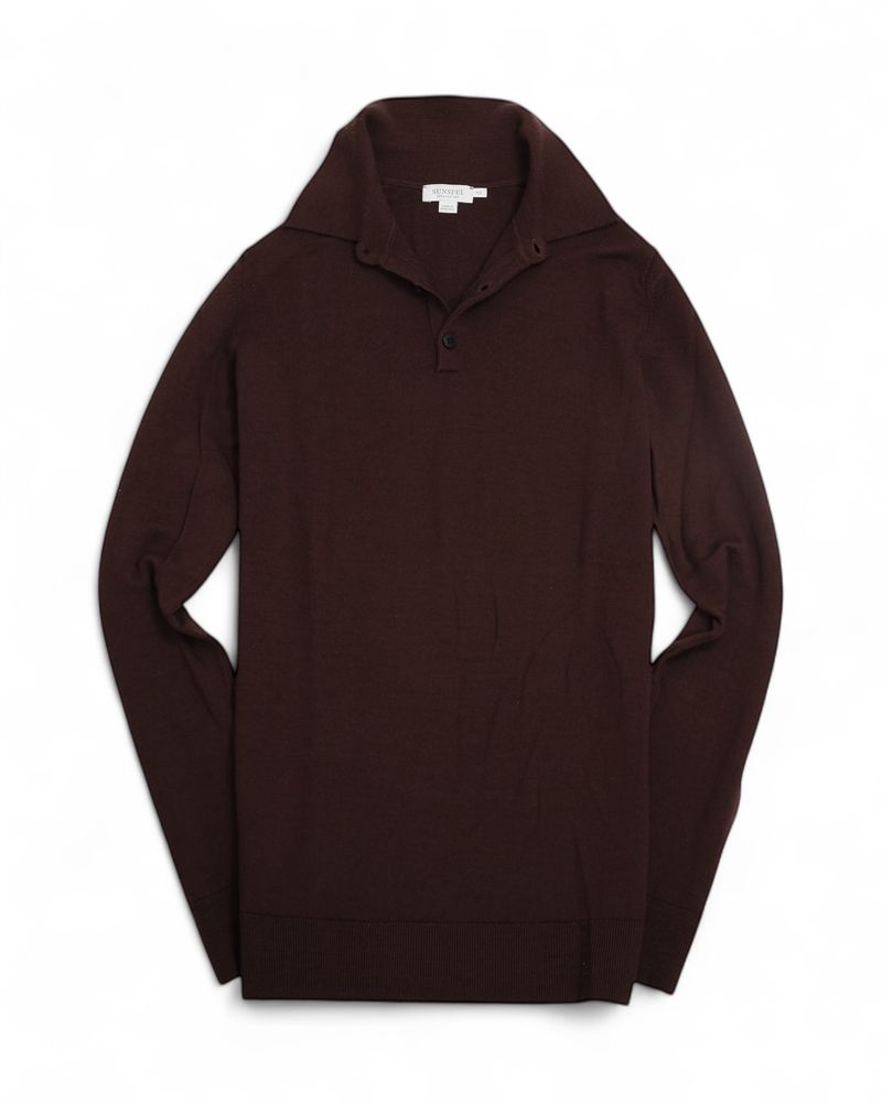 Burgundy Merino Wool Polo