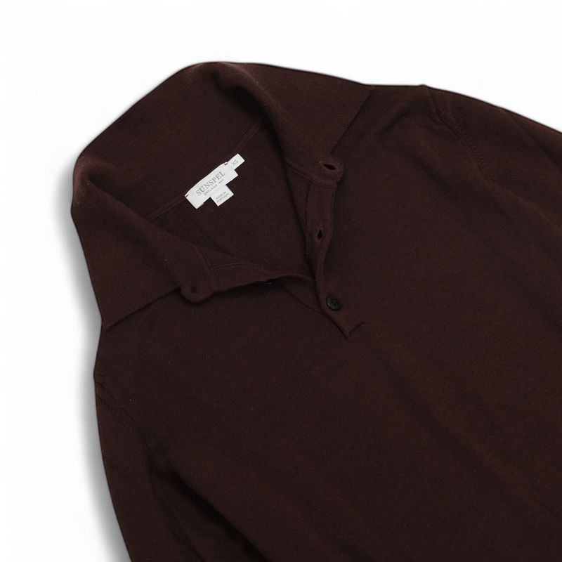 Burgundy Merino Wool Polo