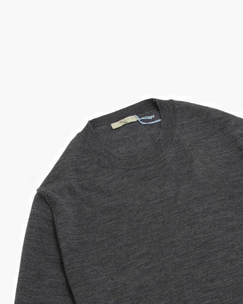Grey Extrafine Merino Crewneck Sweater