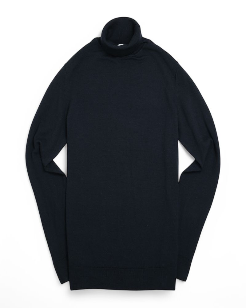Navy Merino Wool Rollneck