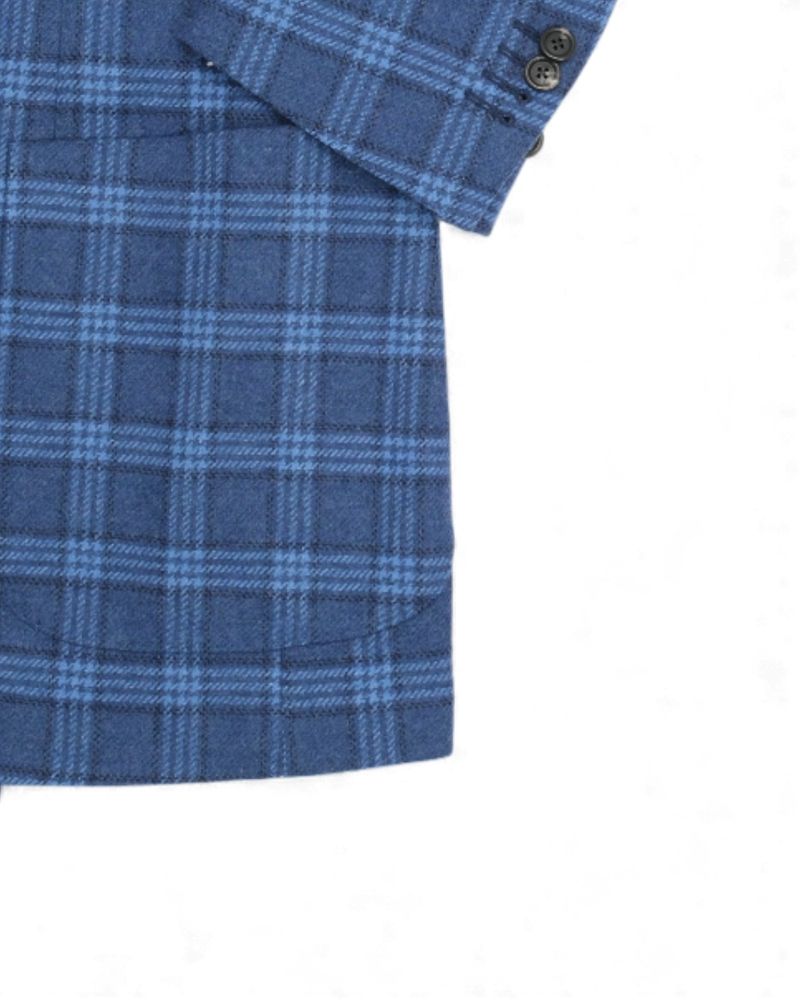 Blue/Navy DB. Glen Check Flannel Suit
