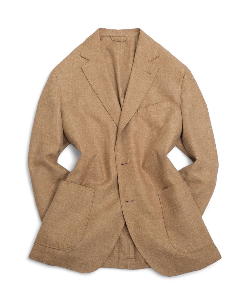 Beige Silk/Linen/Cotton Sports Jacket