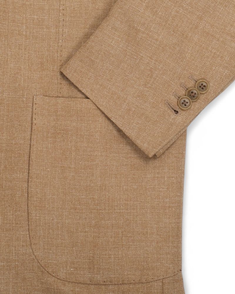 Beige Silk/Linen/Cotton Sports Jacket