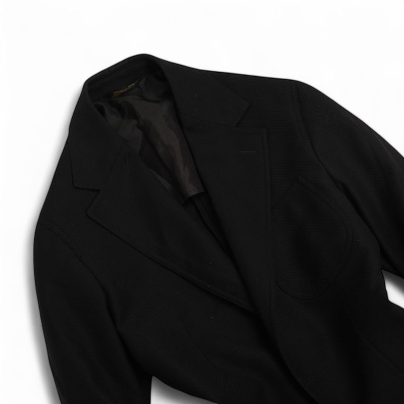Black Wool Hopsack Sports Jacket
