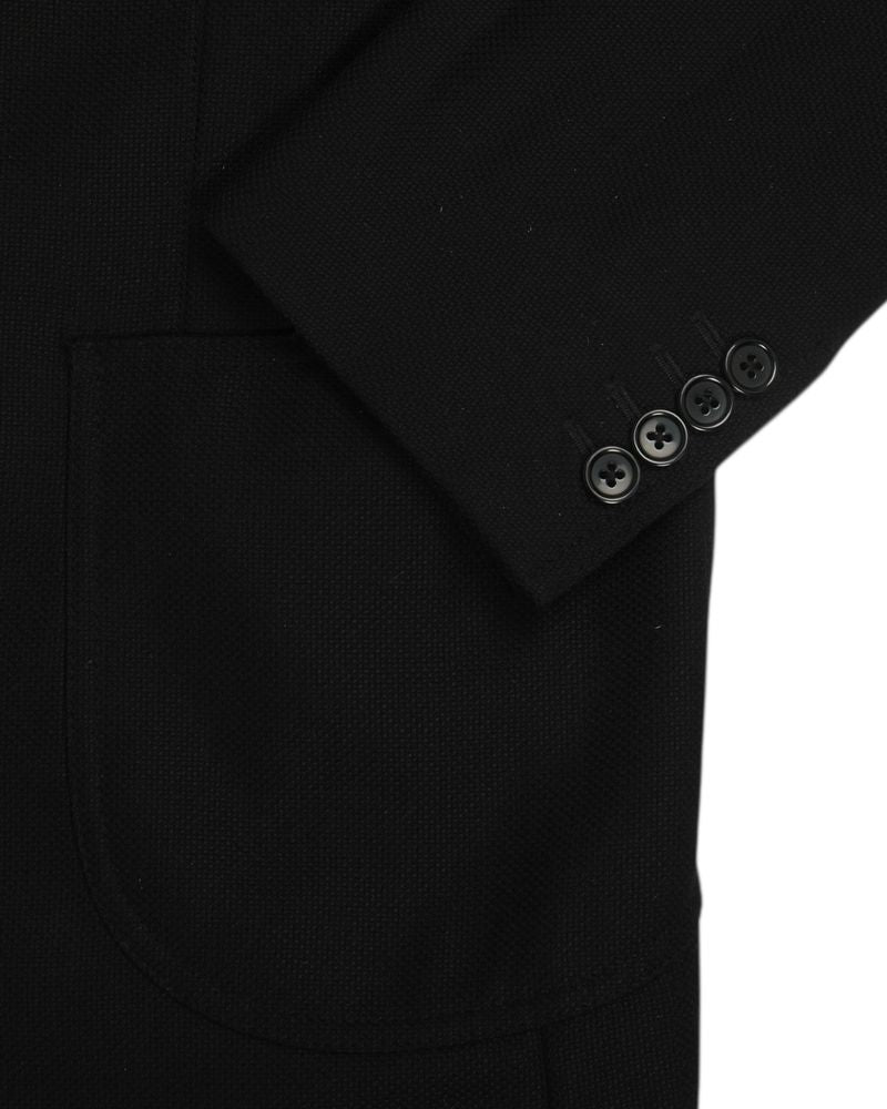 Black Wool Hopsack Sports Jacket