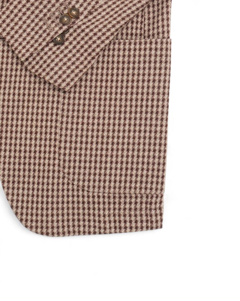 Beige Herringbone Cotton Sports Jacket