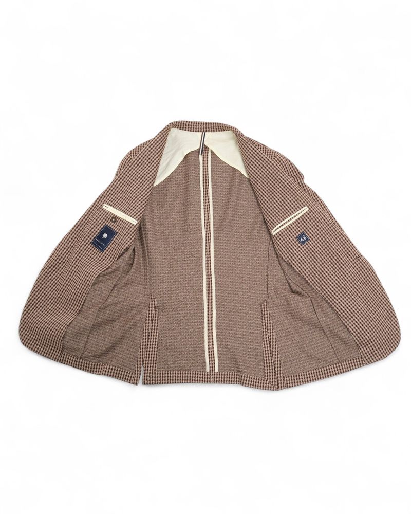 Beige Herringbone Cotton Sports Jacket