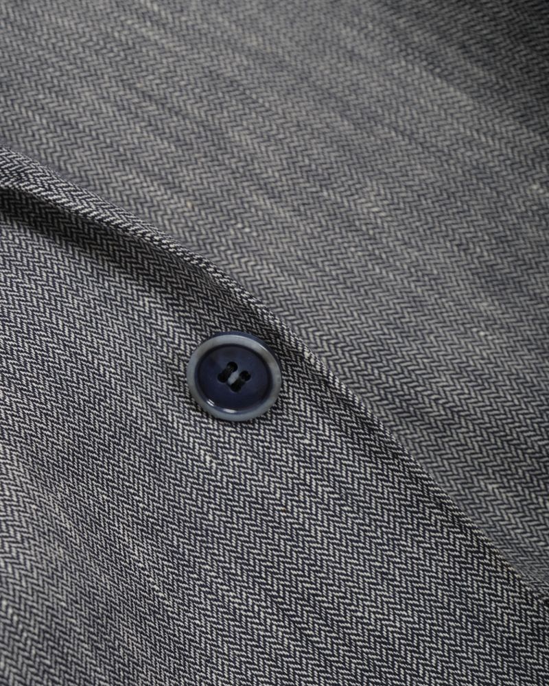 Grey Linen & Cotton Herringbone Sports Jacket