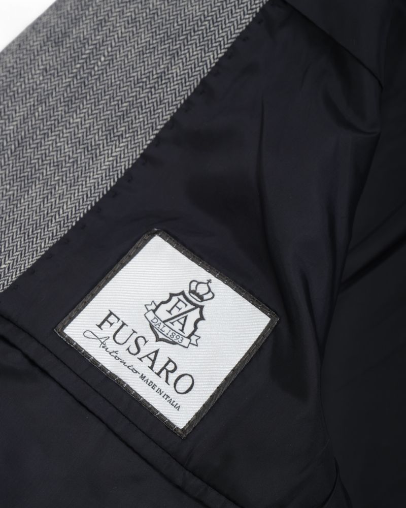 Grey Linen & Cotton Herringbone Sports Jacket